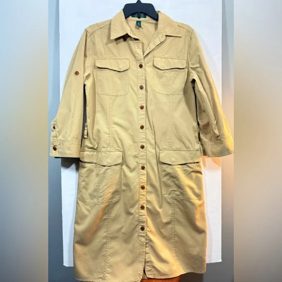 Lauren Ralph Lauren Beige Utility Dress - Picture 2 of 10